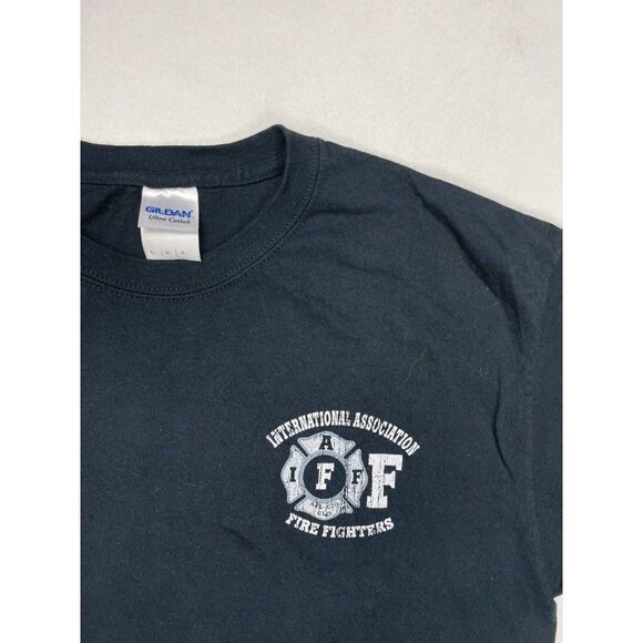 International Association Fire Fighters T-shirt Men Large Black Short Sleeve - Picture 4 of 6